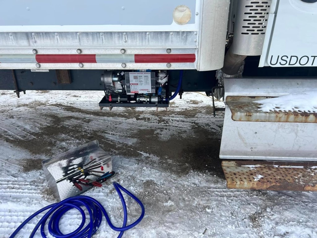 Proheat bunk heater module installed on a semi truck